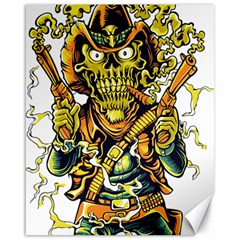 Cowboy Skeleton With Gun Illustration Canvas 16  X 20  by Sarkoni