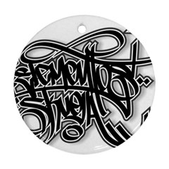 Hip Hop Music Drawing Art Graffiti Round Ornament (two Sides) by Sarkoni