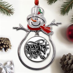 Hip Hop Music Drawing Art Graffiti Metal Snowman Ornament by Sarkoni