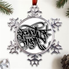 Hip Hop Music Drawing Art Graffiti Metal Large Snowflake Ornament by Sarkoni