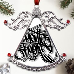 Hip Hop Music Drawing Art Graffiti Metal Angel With Crystal Ornament by Sarkoni