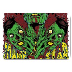 Zombie Star Monster Green Monster Large Doormat by Sarkoni