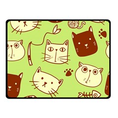 Cute Hand Drawn Cat Seamless Pattern Two Sides Fleece Blanket (small) by Bedest