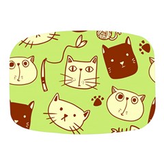 Cute Hand Drawn Cat Seamless Pattern Mini Square Pill Box by Bedest