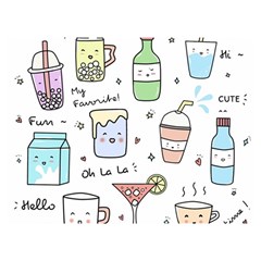 Drinks Cocktails Doodles Coffee Premium Plush Fleece Blanket (extra Small) by Apen