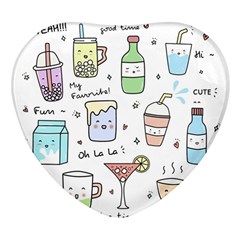 Drinks Cocktails Doodles Coffee Heart Glass Fridge Magnet (4 Pack) by Apen