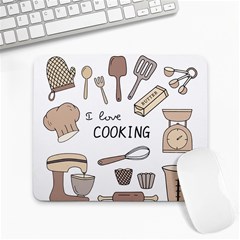 I Love Cooking Baking Utensils Knife Large Mousepad by Apen