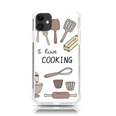 I Love Cooking Baking Utensils Knife Iphone 11 Tpu Uv Print Case by Apen