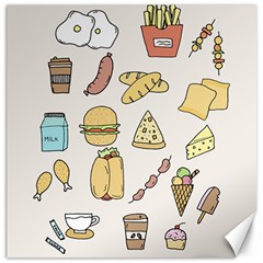 Dinner Meal Food Snack Fast Food Canvas 12  X 12  by Apen