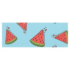 Watermelon Fruit Pattern Tropical Banner And Sign 8  X 3  by Apen