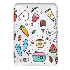 Doodle Fun Food Drawing Cute Rectangular Glass Fridge Magnet (4 Pack) by Apen