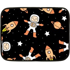 Astronaut Space Rockets Spaceman Two Sides Fleece Blanket (mini) by Ravend