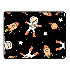 Astronaut Space Rockets Spaceman Two Sides Fleece Blanket (small) by Ravend