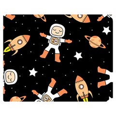 Astronaut Space Rockets Spaceman Two Sides Premium Plush Fleece Blanket (medium) by Ravend