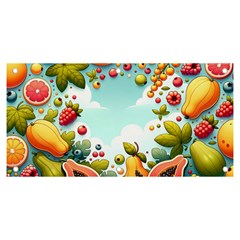 Fruits Sweet Papaya Orange Pattern Banner And Sign 6  X 3  by Ravend