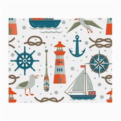 Nautical Elements Pattern Background Small Glasses Cloth (2 Sides) by Grandong