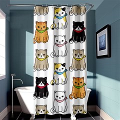 Cat Kitten Seamless Pattern Shower Curtain 36  X 72  (stall)  by Grandong