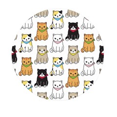 Cat Kitten Seamless Pattern Mini Round Pill Box by Grandong