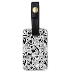 Seamless Pattern With Black White Doodle Dogs Luggage Tag (one Side) by Grandong