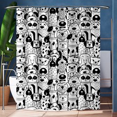 Seamless Pattern With Black White Doodle Dogs Shower Curtain 60  X 72  (medium)  by Grandong