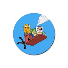 Cartoon Adventure Time Jake And Finn Rubber Round Coaster (4 Pack) by Sarkoni