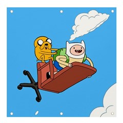 Cartoon Adventure Time Jake And Finn Banner And Sign 4  X 4  by Sarkoni