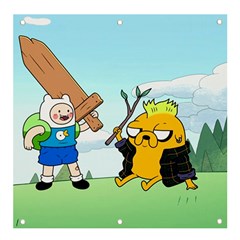 Adventure Time Finn And Jake Cartoon Network Parody Banner And Sign 4  X 4  by Sarkoni