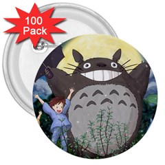 Illustration Anime Cartoon My Neighbor Totoro 3  Buttons (100 Pack)  by Sarkoni