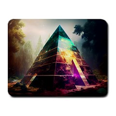 Tropical Forest Jungle Ar Colorful Midjourney Spectrum Trippy Psychedelic Nature Trees Pyramid Small Mousepad by Sarkoni