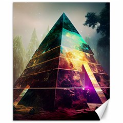 Tropical Forest Jungle Ar Colorful Midjourney Spectrum Trippy Psychedelic Nature Trees Pyramid Canvas 16  X 20  by Sarkoni