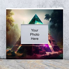 Tropical Forest Jungle Ar Colorful Midjourney Spectrum Trippy Psychedelic Nature Trees Pyramid White Wall Photo Frame 5  X 7  by Sarkoni