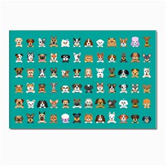 Different Type Vector Cartoon Dog Faces Postcards 5  X 7  (pkg Of 10) by Bedest
