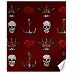 Tattoo Old School Background Pattern Canvas 8  X 10  by Bedest