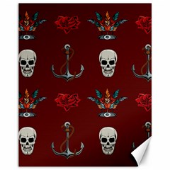 Tattoo Old School Background Pattern Canvas 11  X 14  by Bedest