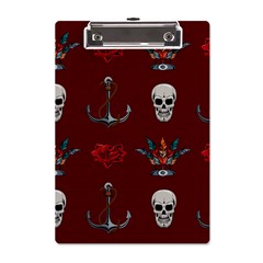 Tattoo Old School Background Pattern A5 Acrylic Clipboard by Bedest