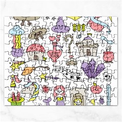 Fantasy Things Doodle Style Vector Illustration Rectangular Jigsaw Puzzl by Bedest