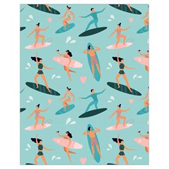 Beach Surfing Surfers With Surfboards Surfer Rides Wave Summer Outdoors Surfboards Seamless Pattern Drawstring Bag (small) by Bedest