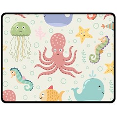 Underwater Seamless Pattern Light Background Funny Two Sides Fleece Blanket (medium) by Bedest