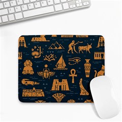 Dark Seamless Pattern Symbols Landmarks Signs Egypt Art Small Mousepad by Hannah976