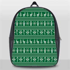 Wallpaper Ugly Sweater Backgrounds Christmas School Bag (large) by artworkshop