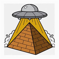 Unidentified Flying Object Ufo Under The Pyramid Medium Glasses Cloth (2 Sides) by Sarkoni