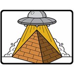 Unidentified Flying Object Ufo Under The Pyramid Two Sides Fleece Blanket (Large) 80 x60  Blanket Back