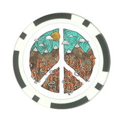 Psychedelic Art Painting Peace Drawing Landscape Art Peaceful Poker Chip Card Guard by Sarkoni