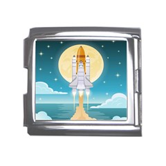 Space Exploration Illustration Mega Link Italian Charm (18mm) by Bedest