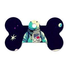 Bear Astronaut Futuristic Dog Tag Bone (two Sides) by Bedest