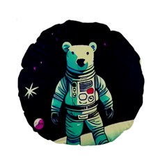 Bear Astronaut Futuristic Standard 15  Premium Round Cushions by Bedest