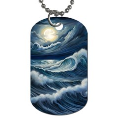 Waves Storm Sea Dog Tag (two Sides) by Bedest