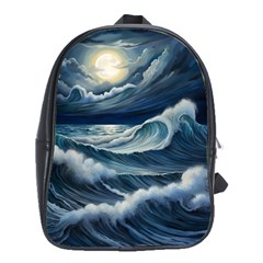 Waves Storm Sea School Bag (large) by Bedest