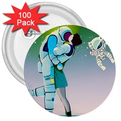 Astronaut Cat Retro Cute Alien 3  Buttons (100 Pack)  by Bedest