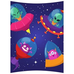 Cartoon Funny Aliens With Ufo Duck Starry Sky Set Back Support Cushion by Ndabl3x